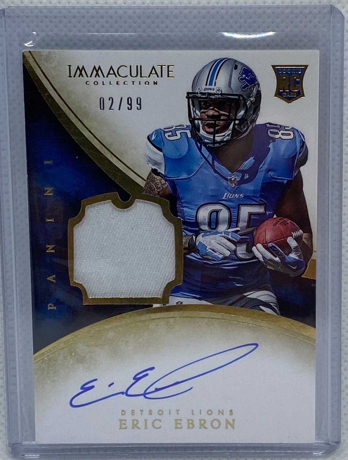 ERIC EBRON 2014 PANINI IMMACULATE COLLECTION RPA PATCH ON CARD AUTO RC #D 02/99