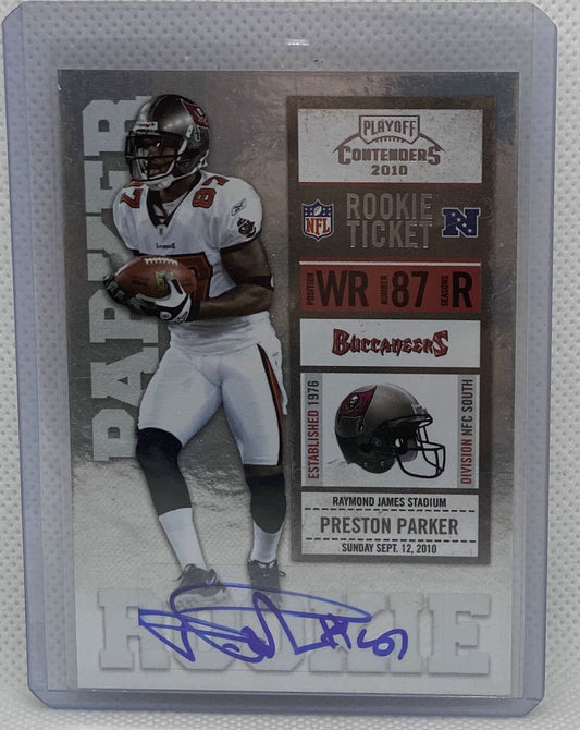 PRESTON PARKER 2010 PLAYOFF CONTENDERS ROOKIE TICKET AUTO RC #179