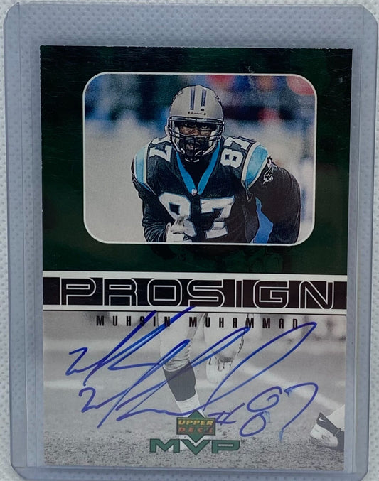 MUHSIN MUHAMMAD 1999 UPPER DECK PROSIGN ON CARD AUTO #MM