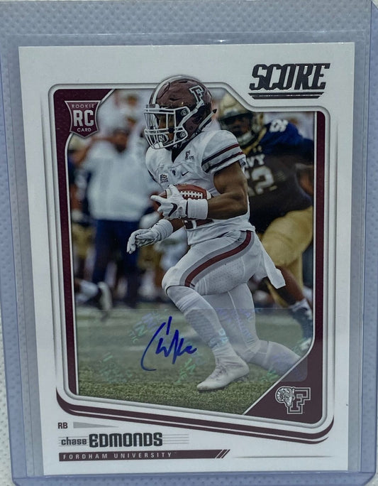 CHASE EDMONDS 2018 PANINI SCORE AUTO RC #361