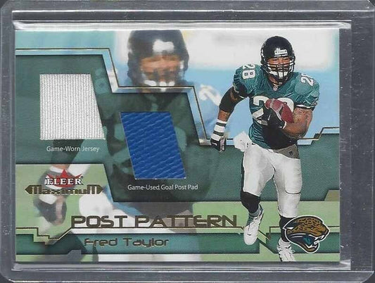 FRED TAYLOR 2002 FLEER MAXIMUM POST PATTERN GAME USED JERSEY + GOAL POST RELIC