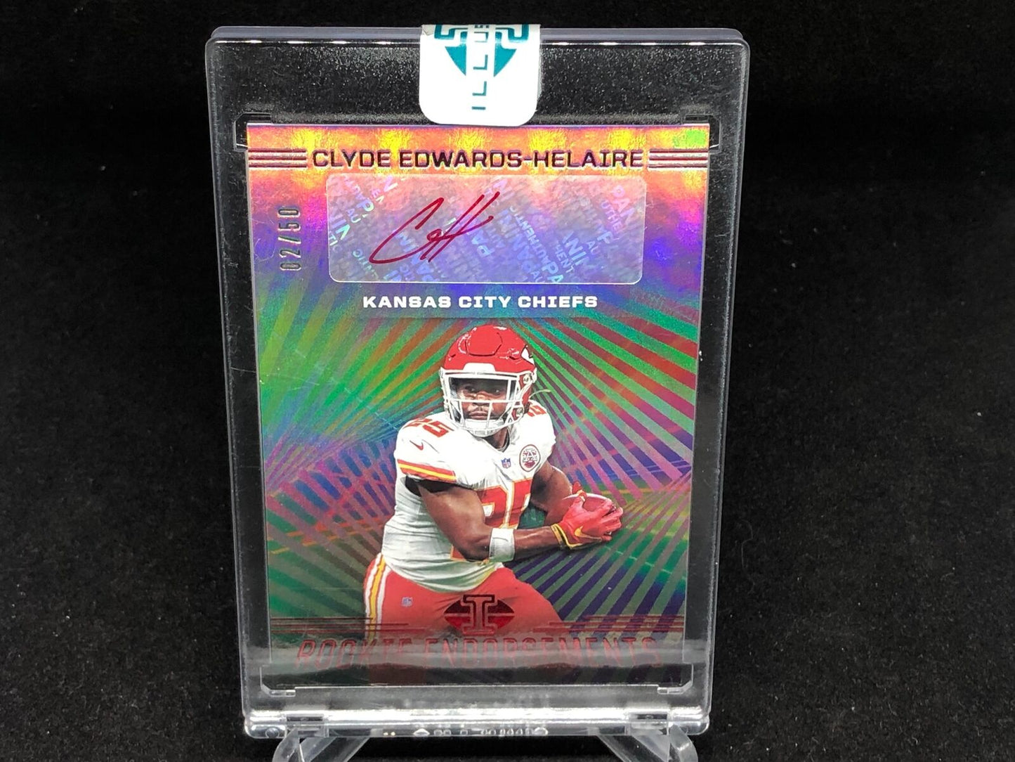 CLYDE EDWARDS HELAIRE 2020 ILLUSIONS RED ROOKIE ENDORSEMENTS AUTO RC #D 2/50