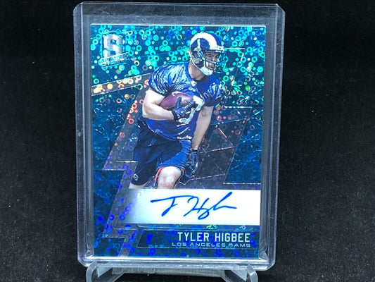 TYLER HIGBEE 2016 PANINI SPECTRA BLUE DISCO PRIZM AUTO RC #D 40/99