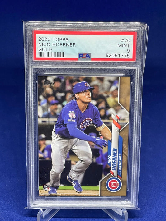 NICO HOERNER 2020 TOPPS GOLD ROOKIE RC #D 1793/2020 PSA 9 MINT