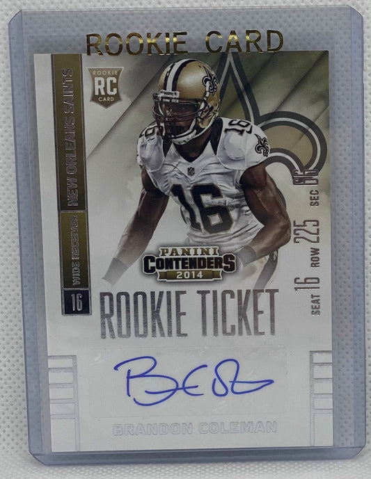 BRANDON COLEMAN 2014 CONTENDERS ROOKIE TICKET SP VARIATION AUTO RC #107