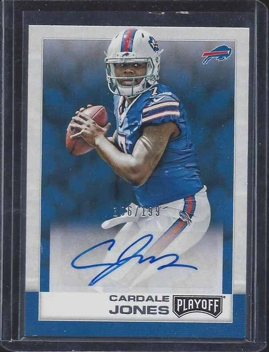 CARDALE JONES 2016 PLAYOFF BILLS ROOKIE AUTO RC #D 106/199