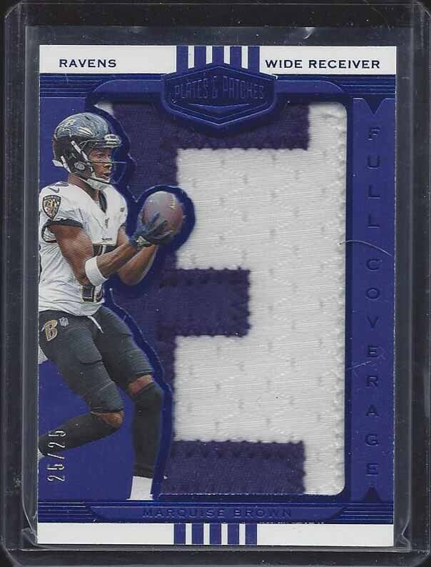 MARQUISE BROWN 2019 PLATES & PATCHES FULL COVERAGE LETTER "E" PATCH RC #D 25/25