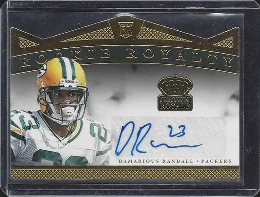 DAMARIOUS RANDALL 2015 CROWN ROYALE ROOKIE ROYALTY GOLD PACKERS AUTO RC #D 61/99