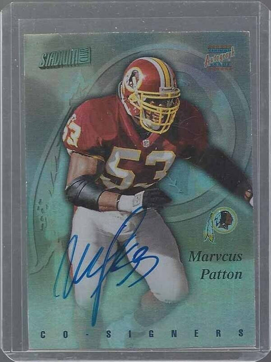 MARVCUS PATTON ALONZO SPELLMAN 1997 STADIUM CLUB CO-SIGNERS DUAL ON CARD AUTO