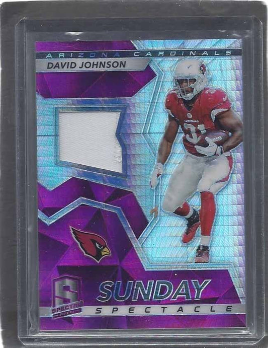 DAVID JOHNSON 20017 SPECTRA SUNDAY SPECTACLE NEON PINK CARDINALS PATCH #D 7/10