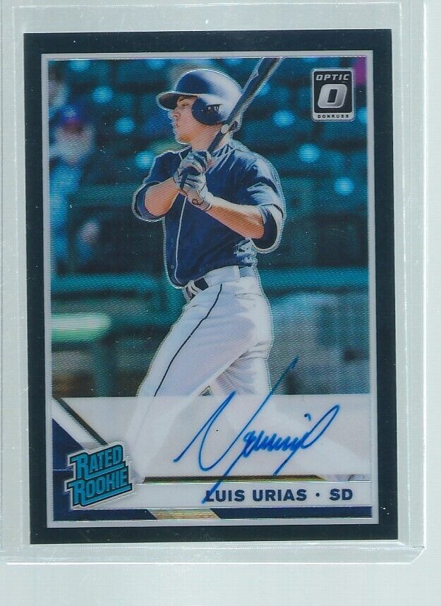 LUIS URIAS 2019 DONRUSS OPTIC RATED ROOKIE BLACK REFRACTOR RC #D 16/50