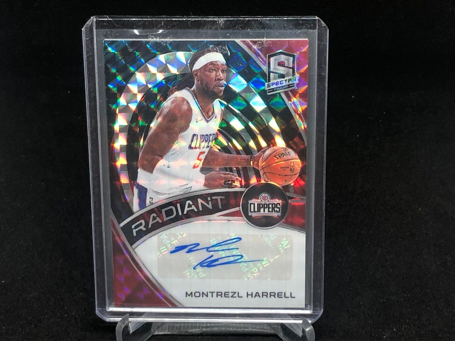 MONTREZL HARRELL 2019-20 PANINI SPECTRA RED RADIANT PRIZM AUTO #D 29/49