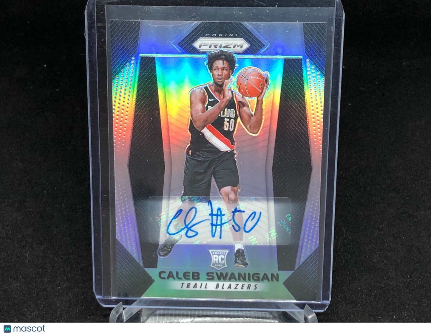 CALEB SWANIGAN 2017-18 PANINI PRIZM SILVER PRIZMS AUTO RC # 145