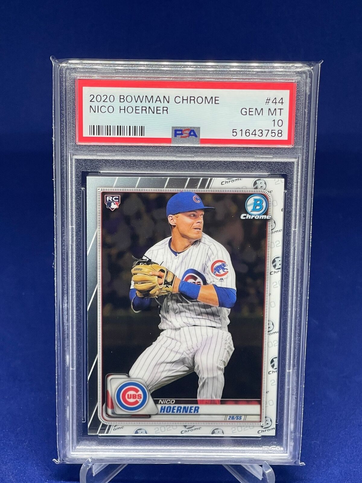 NICO HOERNER 2020 BOWMAN CHROME ROOKIE RC #44 PSA 10 GEM MINT