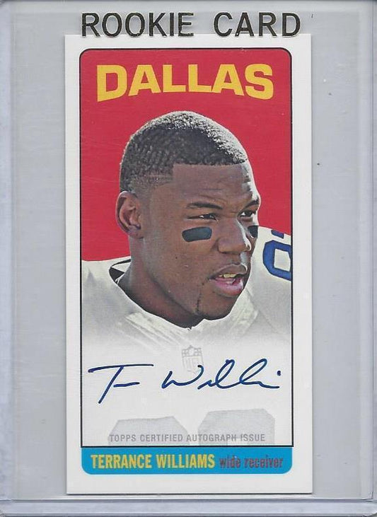 TERRANCE WILLIAMS 2013 TOPPS COWBOYS TALL BOY ON CARD RARE ROOKIE AUTO RC #15