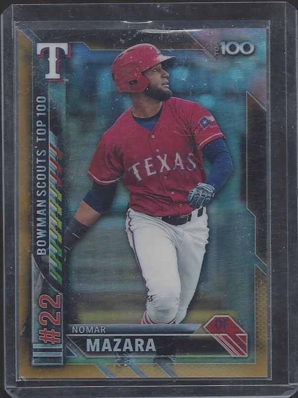 NOMAR MAZARA 2016 BOWMAN CHROME TOP 100 GOLD REFRACTOR PROSPECT #D 44/50