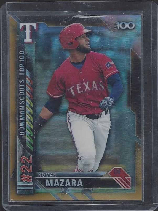 NOMAR MAZARA 2016 BOWMAN CHROME TOP 100 GOLD REFRACTOR PROSPECT #D 44/50