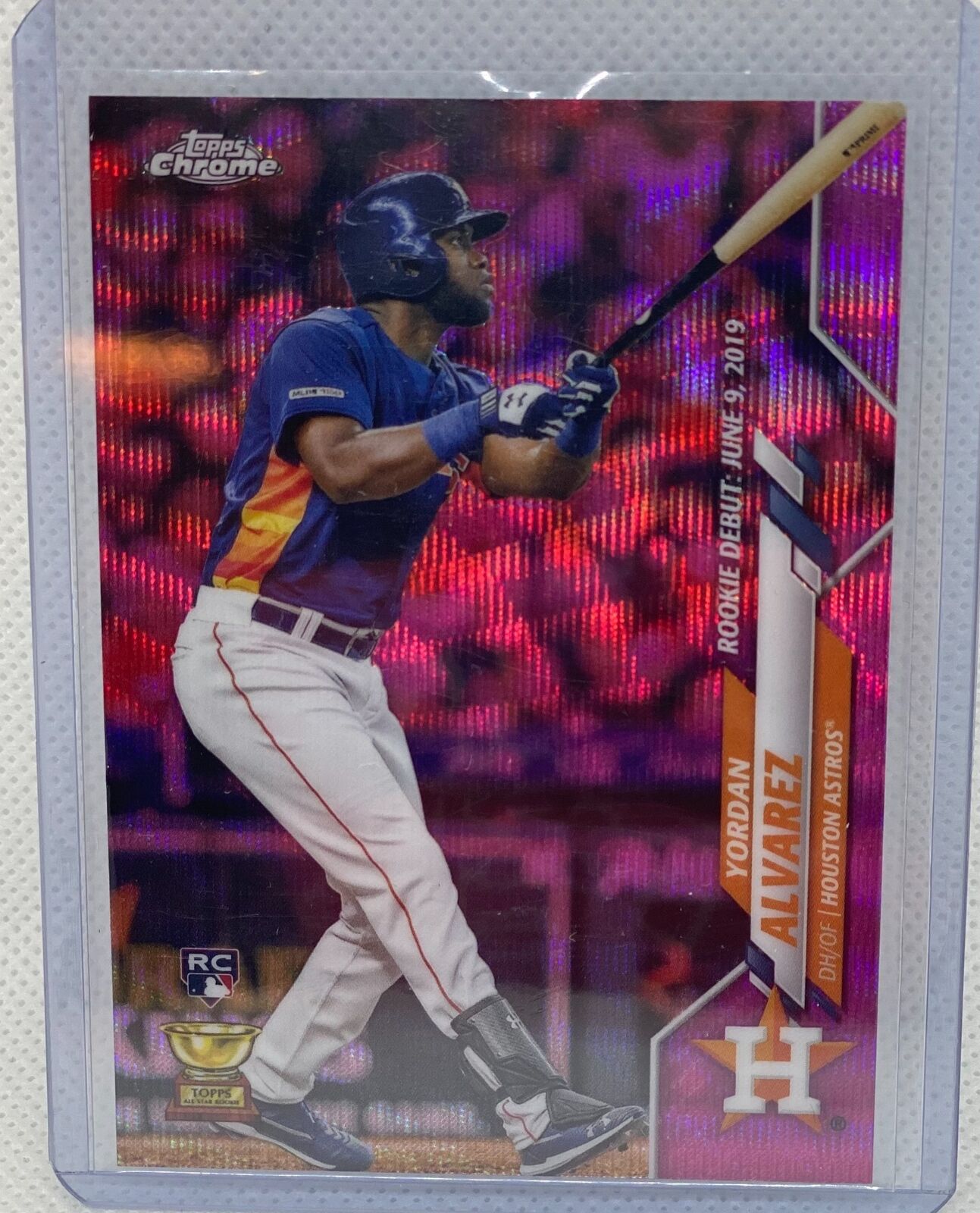 YORDAN ALVAREZ 2020 TOPPS CHROME PINK REFRACTOR RC #U-53