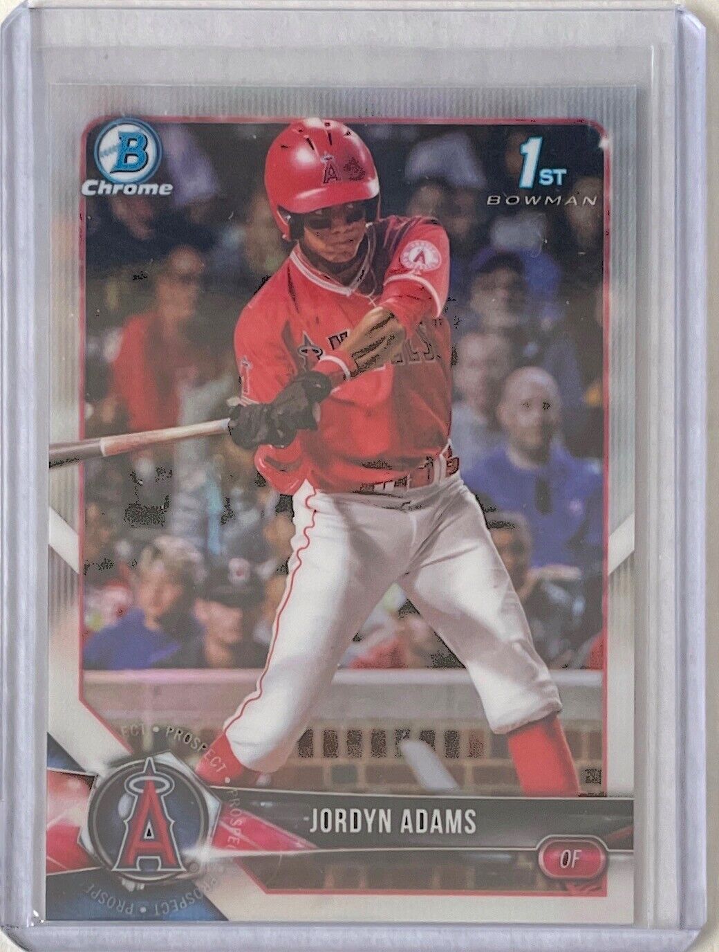 JORDYN ADAMS 2018 BOWMAN CHROME 1ST PROSPECT SILVER CHROME REFRACTOR #BDC-88