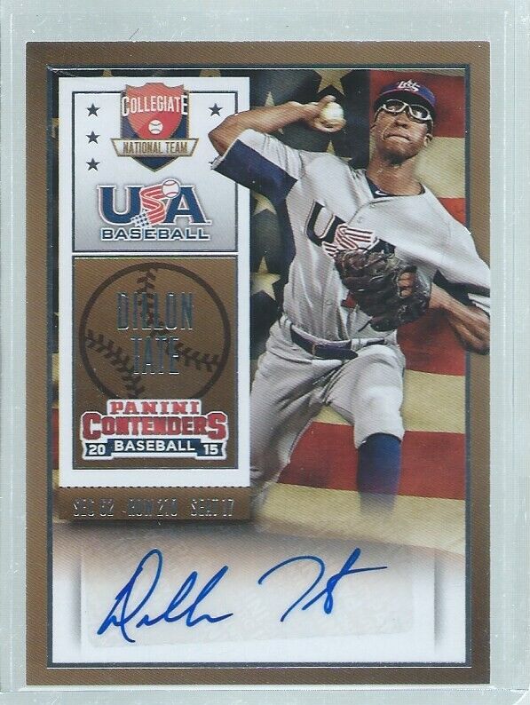 DILLON TATE 2015 PANINI CONTENDERS USA AUTO PROSPECT #20