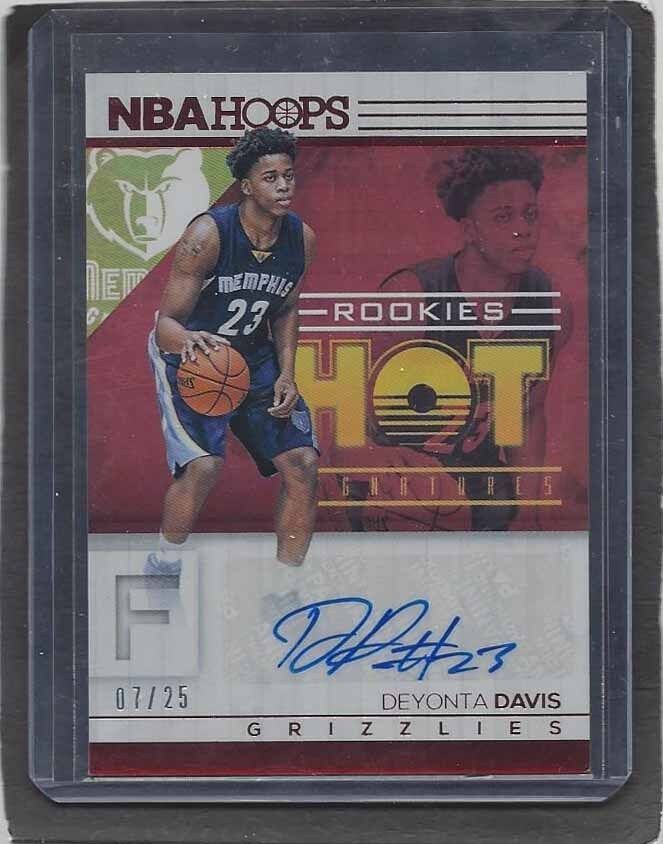 DEYONTA DAVIS 2016-17 NBA HOOPS RED HOT SIGNATURES ROOKIE AUTO RC #D 7/25