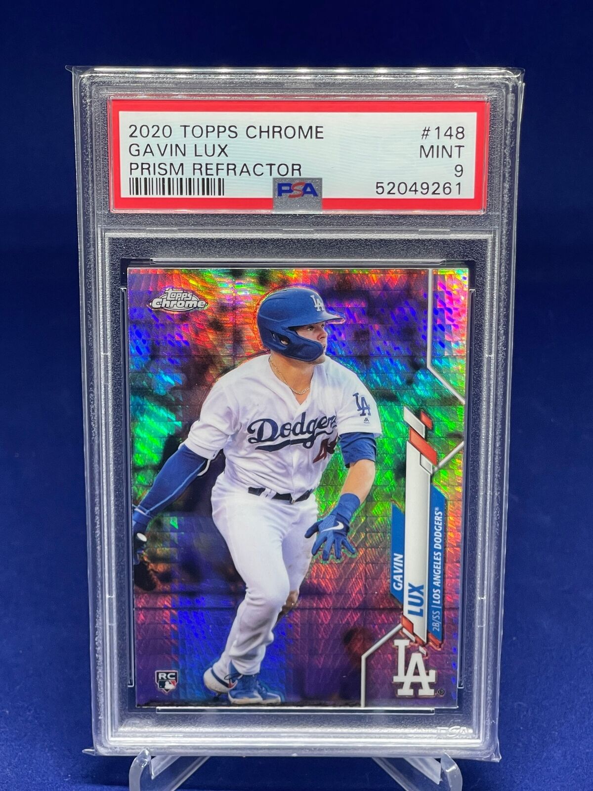 GAVIN LUX 2020 TOPPS CHROME PRISM REFRACTOR ROOKIE RC #148 PSA 9 MINT