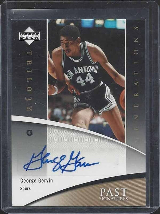 GEORGE GERVIN 2006-07 UPPER DECK TRILOGY GENERATIONS PAST SIGNATURES AUTO