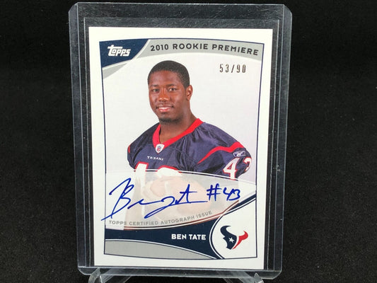 BEN TATE 2010 TOPPS ROOKIE PREMIERE ON CARD AUTO RC #D 53/90