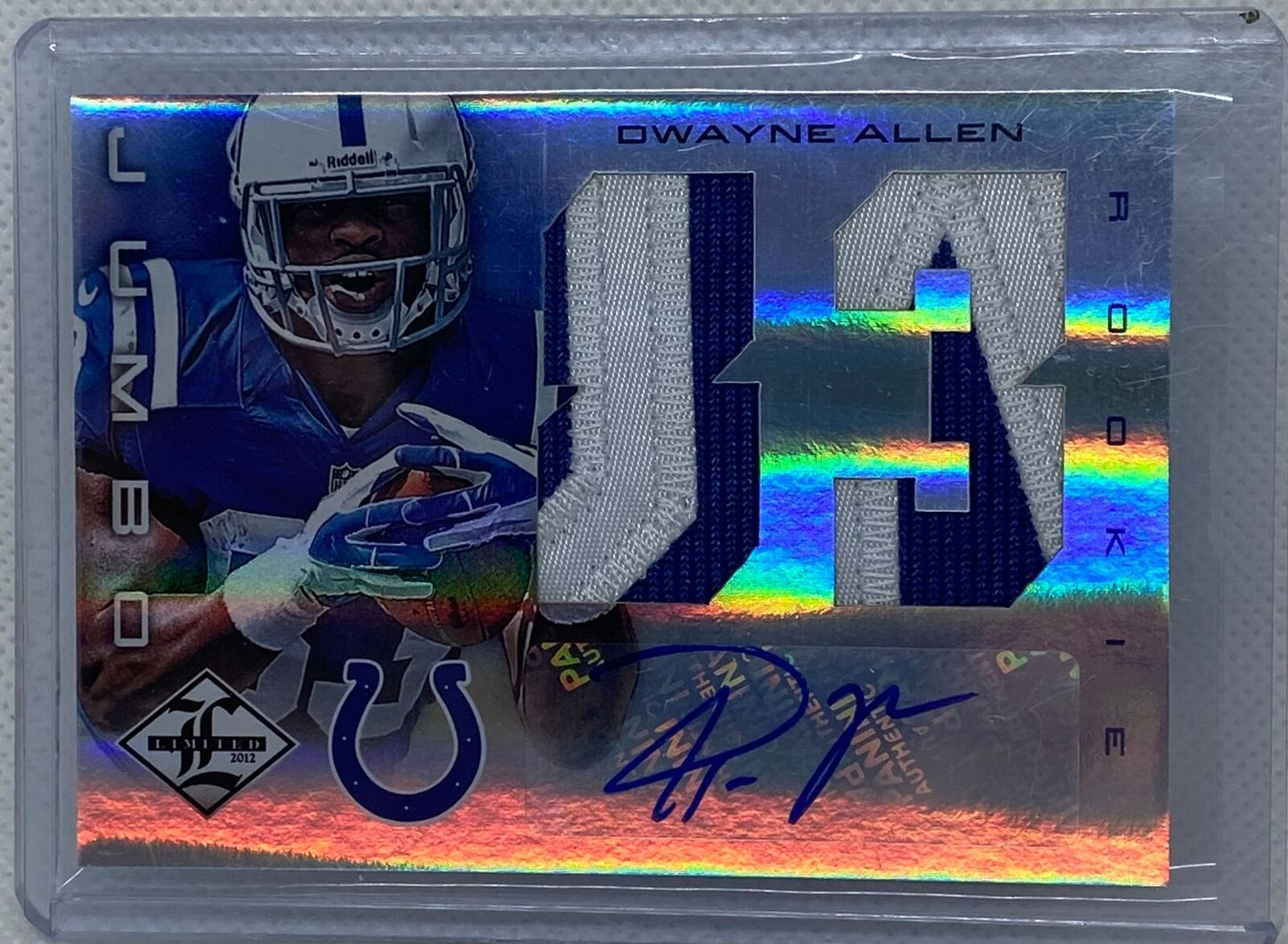 DWAYNE ALLEN 2012 PANINI LIMITED JUMBO ROOKIE PRIME PATCH AUTO RC #D 13/25