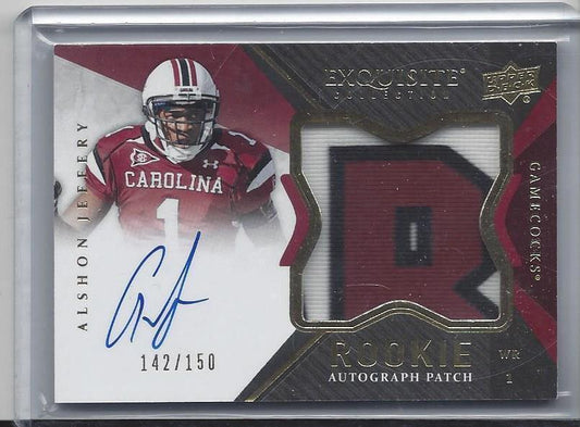 ALSHON JEFFERY 2012 UD EXQUISITE RPA 3 COLOR SICK PATCH ON CARD AUTO RC #D /150