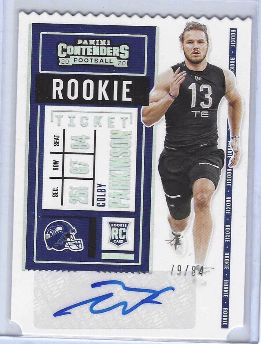 COLBY PARKINSON 2020 PANINI CONTENDERS ROOKIE VARIATION TICKET STUB AUTO RC /84