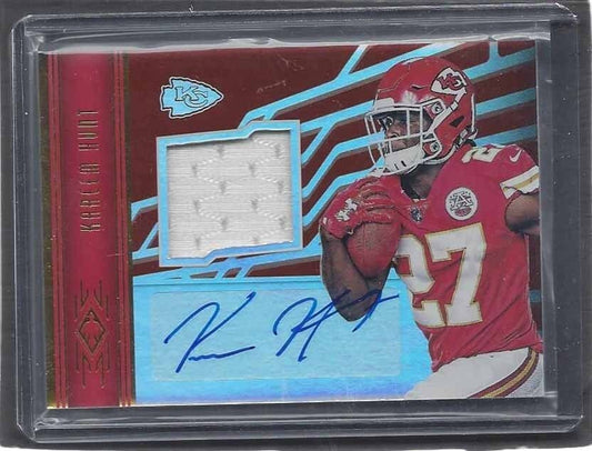 KAREEM HUNT 2017 PANINI PHOENIX CHIEFS ROOKIE JERSEY AUTO RC #D 3/299