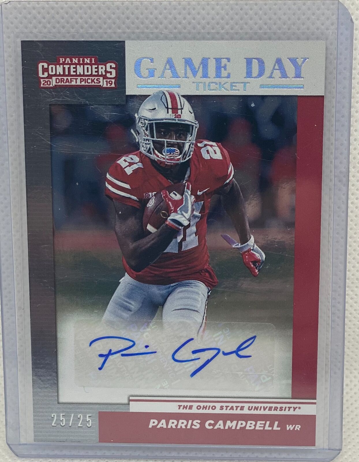 PARRIS CAMPBELL 2019 PANINI CONTENDERS GAME DAY TICKET AUTO RC #D 25/25