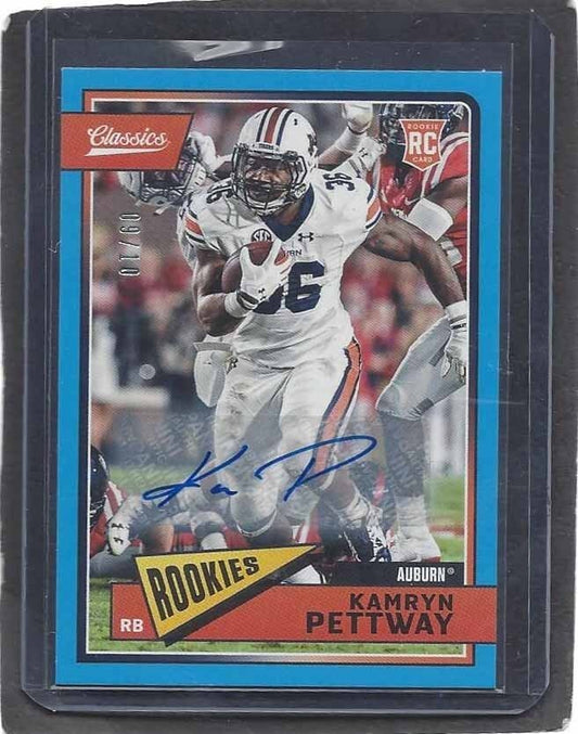 KAMRYN PETTWAY 2018 CLASSICS LIGHT BLUE AUBURN ROOKIE AUTO RC #D 9/10