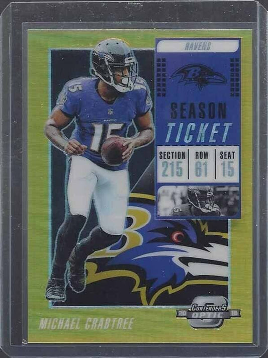 MICHAEL CRABTREE 2016 CONTENDERS OPTIC GOLD HOLO PRIZM #D 7/10