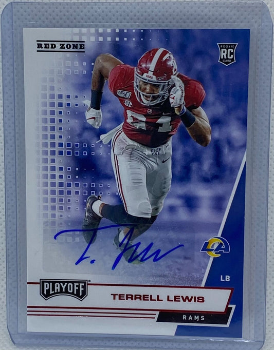TERELL LEWIS 2020 PANINI PLAYOFF RED ZONE ROOKIE AUTO RC #297