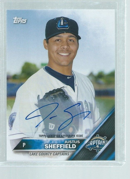 JUSTUS SHEFFIELD 2016 TOPPS PRO DEBUT AUTO PROSPECT #101