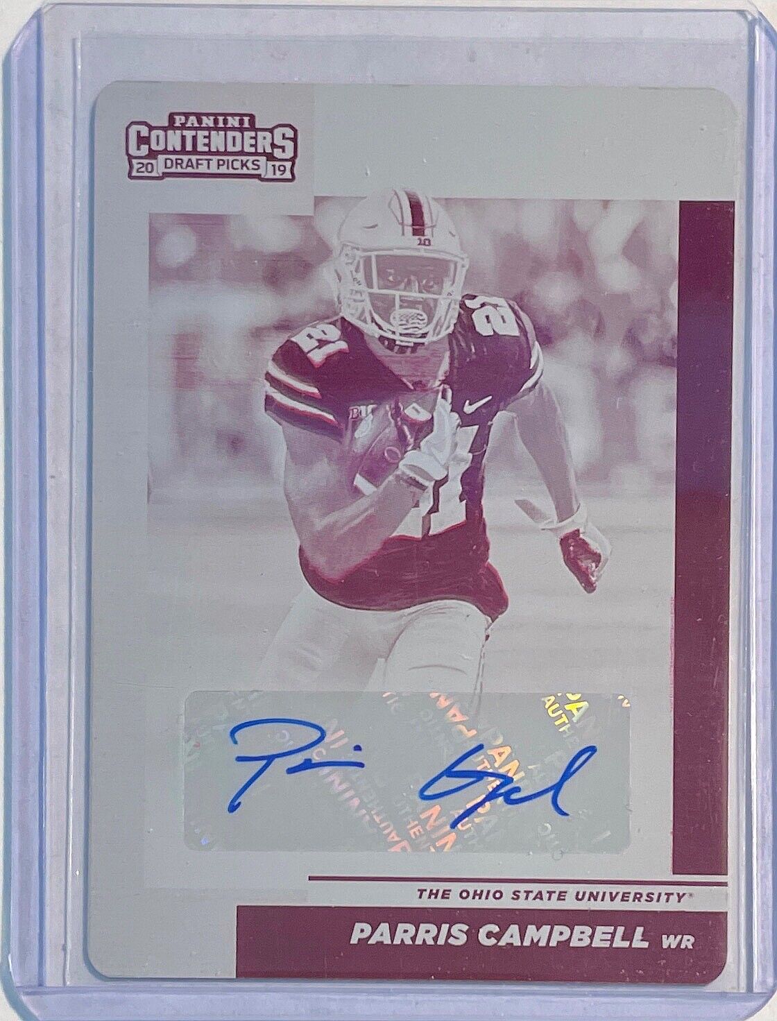 PARRIS CAMPBELL 2019 CONTENDERS GAME DAY TICKET PRINTING PLATE AUTO RC #D 1/1