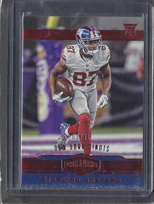 STERLING SHEPARD 2017 PLATES & PATCHES RED ROOKIE PARALLEL RC #D 3/10