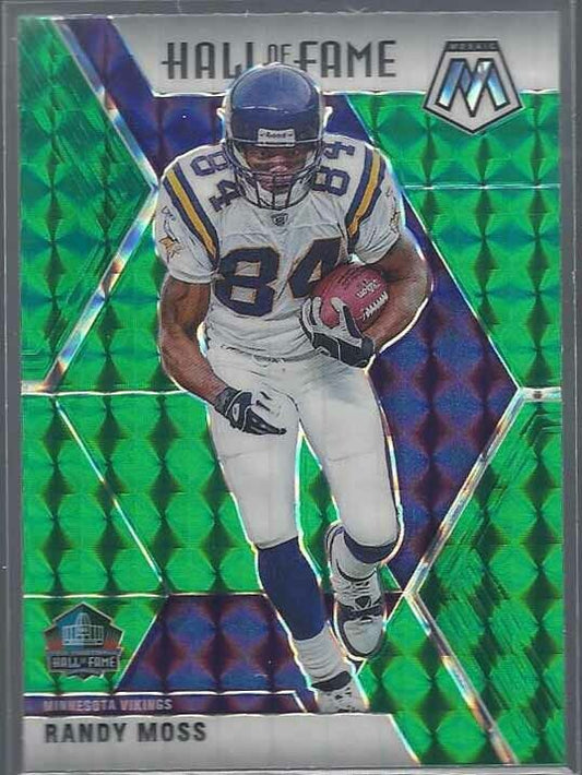 RANDY MOSS 2020 PANINI MOSAIC HALL OF FAME GREEN PRIZM #283