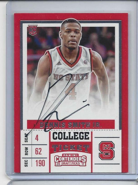 DENNIS SMITH JR 2019 CONTENDERS COLLEGE TICKET ROOKIE ON CARD AUTO RC #60