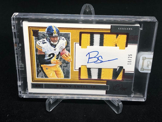 BENNY SNELL 2019 PANINI ONE RED 3 CLR PATCH ON CARD AUTO RC #D 10/25