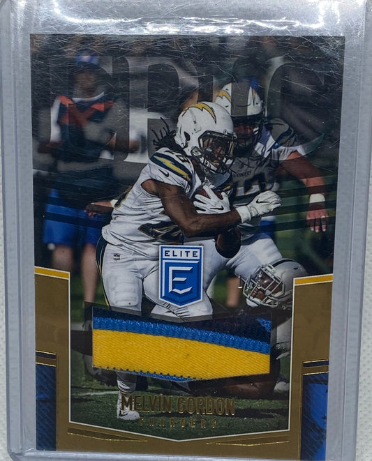 MELVIN GORDON 2018 PANINI DONRUSS ELITE EPIC PATCH PRIME #D 1/5