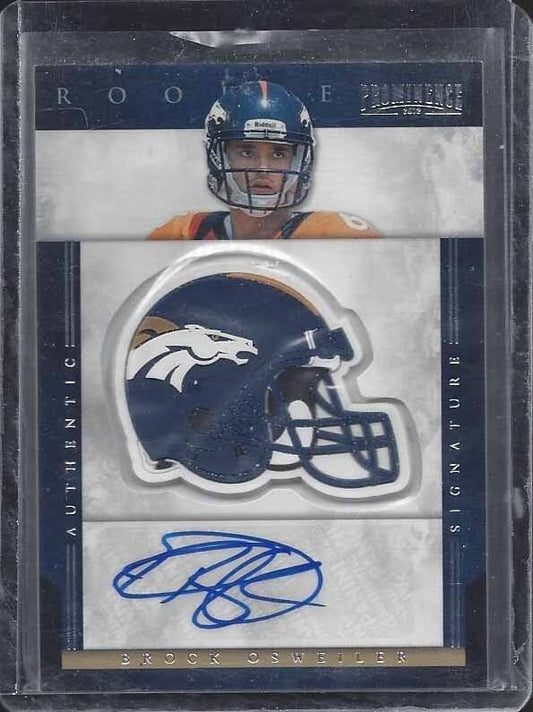 BROCK OSWEILER 2012 PANINI PROMINENCE TEAM HELMETS ROOKIE RELIC AUTO RC #D 15/80