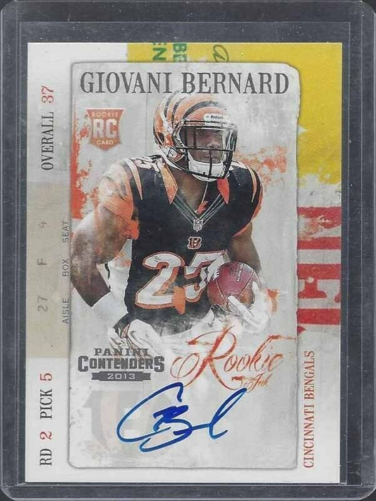 GIOVANI BERNARD 2013 CONTENDERS ROOKIE INK SP ON CARD AUTO RC #12