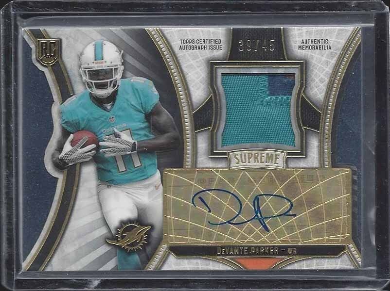 DEVANTE PARKER 2015 TOPPS SUPREME MULTI COLOR ROOKIE PATCH AUTO RC #D /45