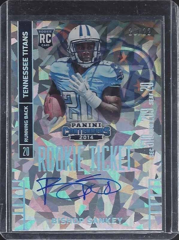 1/1 BISHOP SANKEY 2015 CONTENDERS CRACKED ICE ROOKIE AUTO RC #D 20/22 JERSEY #20