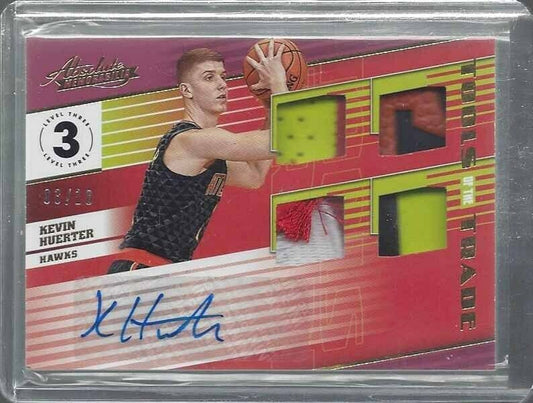 1/1 KEVIN HUERTER 2018-19 ABSOLUTE LEVEL 3 GOLD TOTT PATCH AUTO RC #D 3/10 JSY#3
