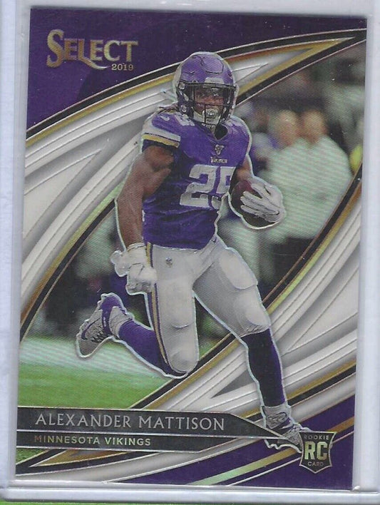 ALEXANDER MATTISON 2019 PANINI SELECT WHITE PRIZM FIELD LEVEL RC #D /35