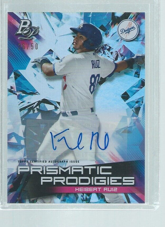 KEIBERT RUIZ 2019 BOWMAN PLATINUM PRISMATIC PRODIGIES AUTO PROSPECT #D 26/50